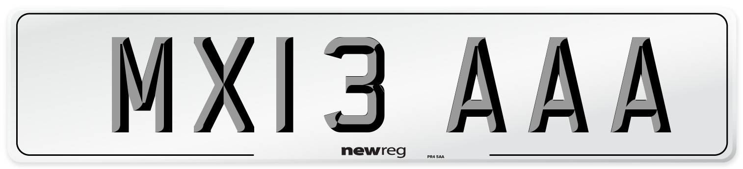 MX13 AAA Number Plate from New Reg